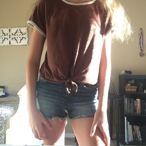 Forever 21 knot cropped shirt